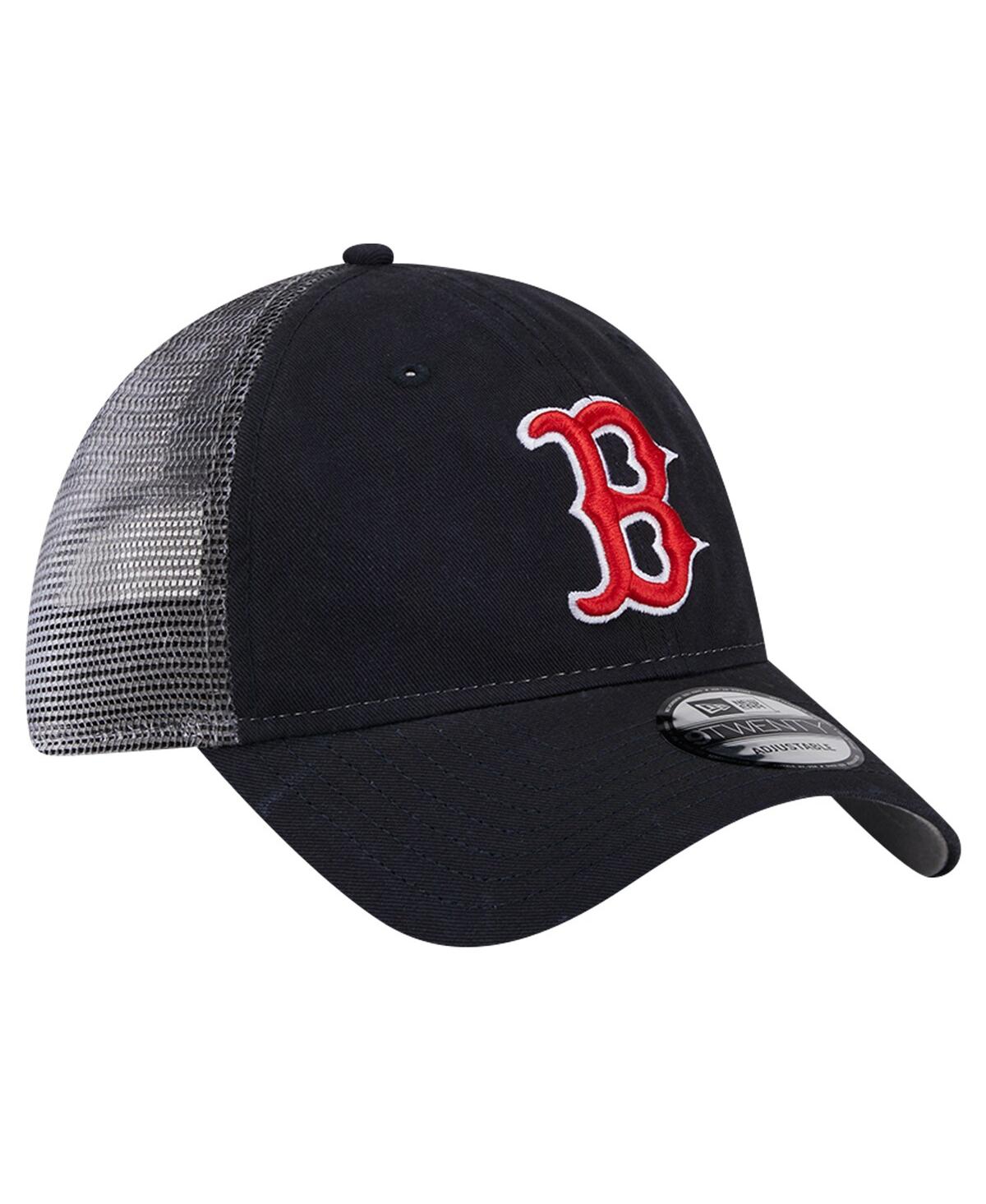 New Era Men'sBoston Red Sox Team Slick Trucker 9TWENTY Adjustable Hat - Navy