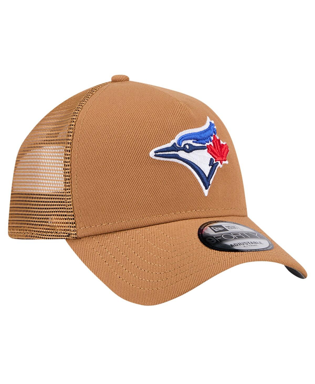 New Era Men'sToronto Blue Jays A-Frame Trucker 9FORTY Adjustable Hat - Brown