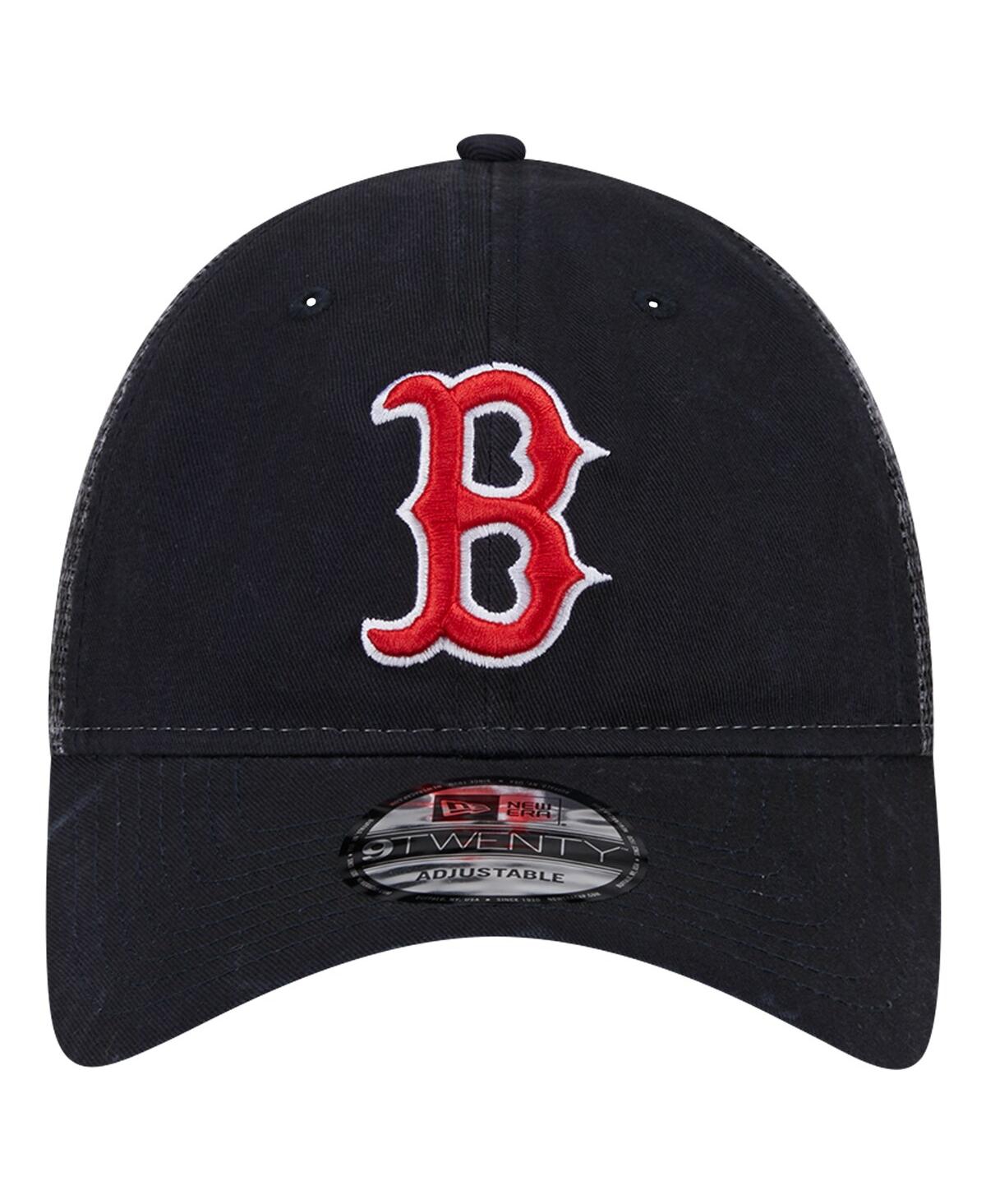 New Era Men'sBoston Red Sox Team Slick Trucker 9TWENTY Adjustable Hat - Navy
