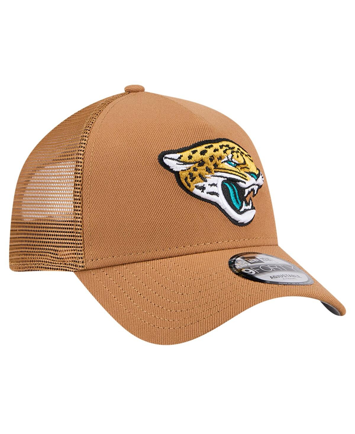 New Era Men's Brown Jacksonville Jaguars Color Pack A-frame Trucker 9forty Adjustable Hat In Brown