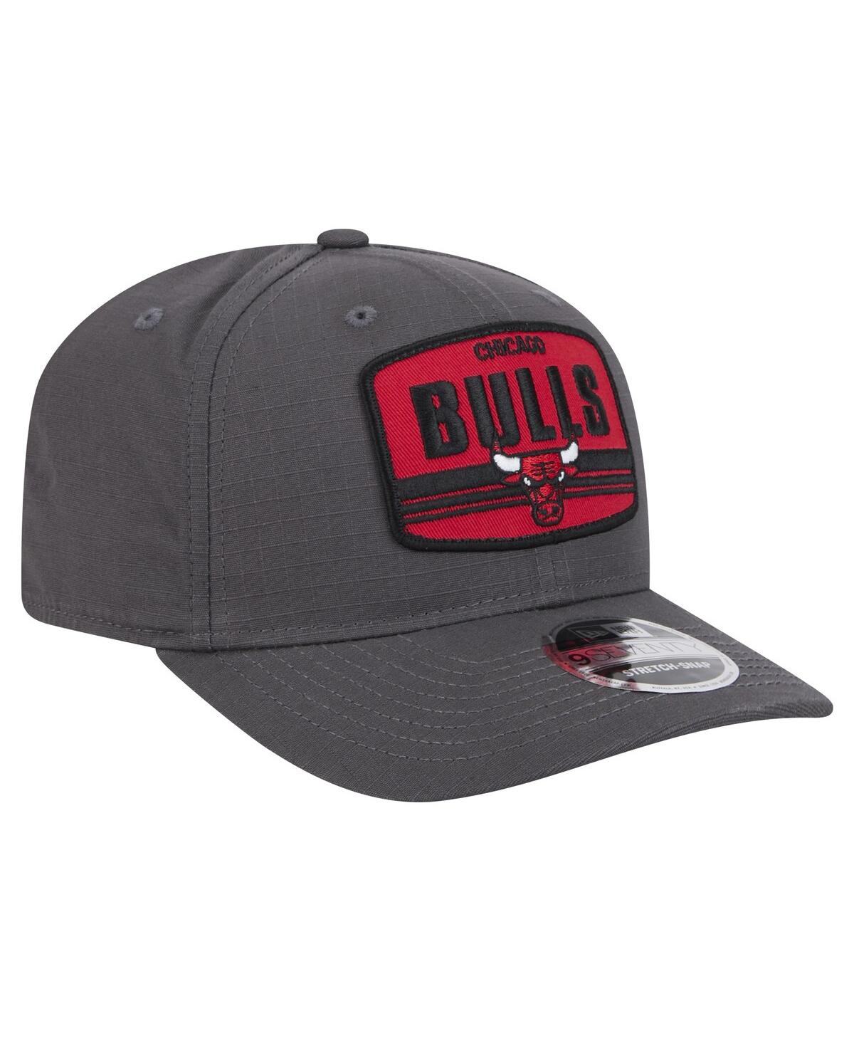 New Era Men's Graphite Chicago Bulls Team Elevated Patch 9seventy Adjustable Hat In Graphite
