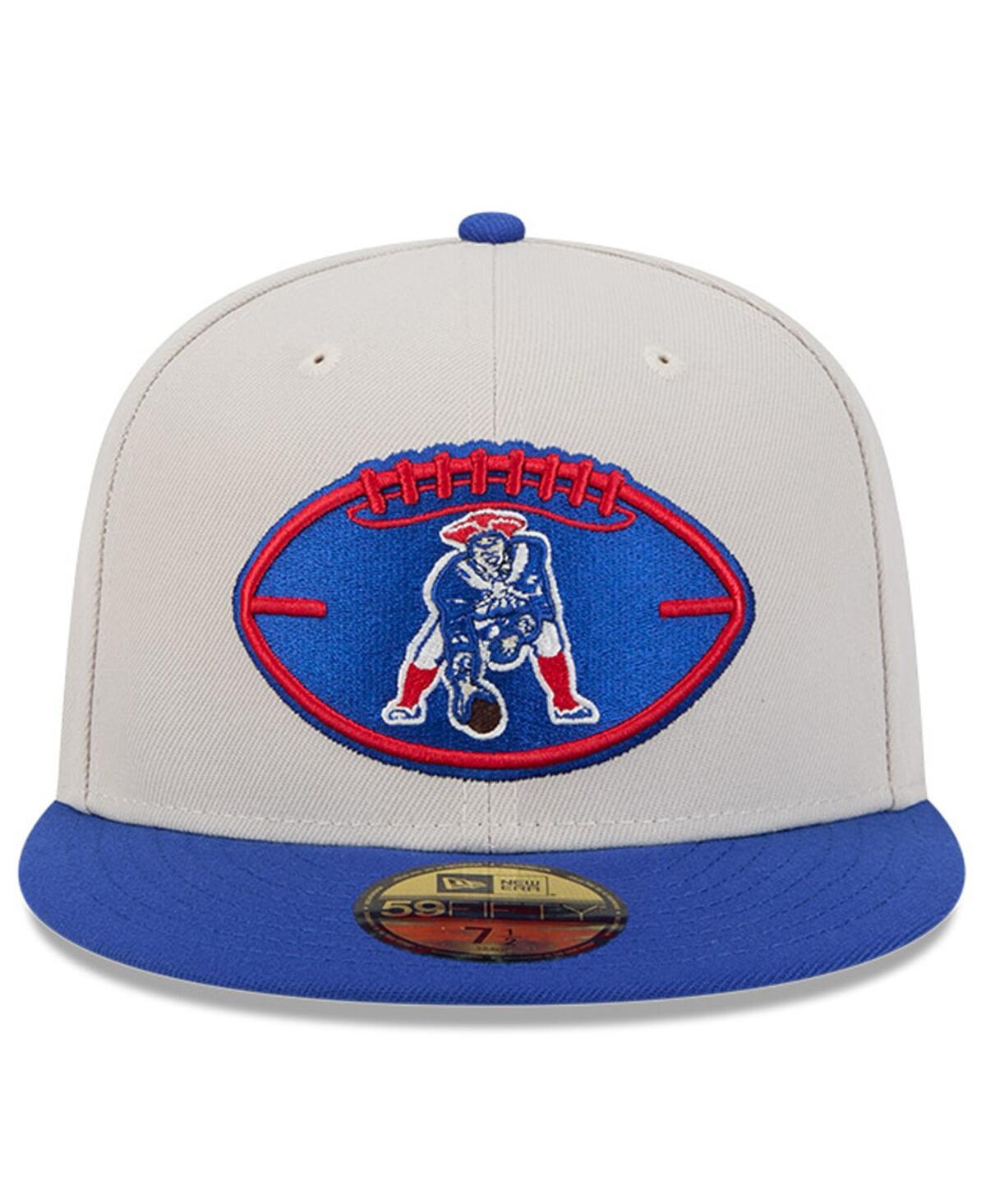 New Era Men's Stone/royal New England Patriots 2024 Sideline Historic 59fifty Fitted Hat In Stone,royal