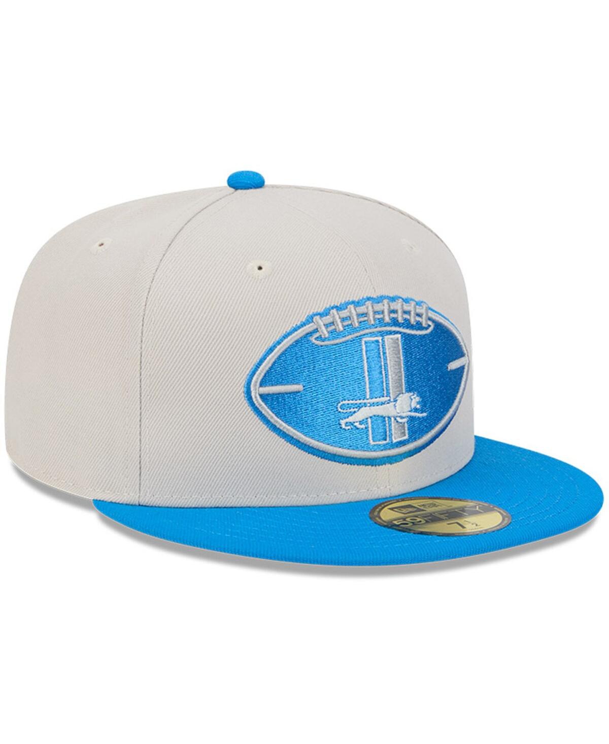 New Era Men'sBlue Detroit Lions 2024 Sideline Historic 59FIFTY Fitted Hat - Stone, Blue