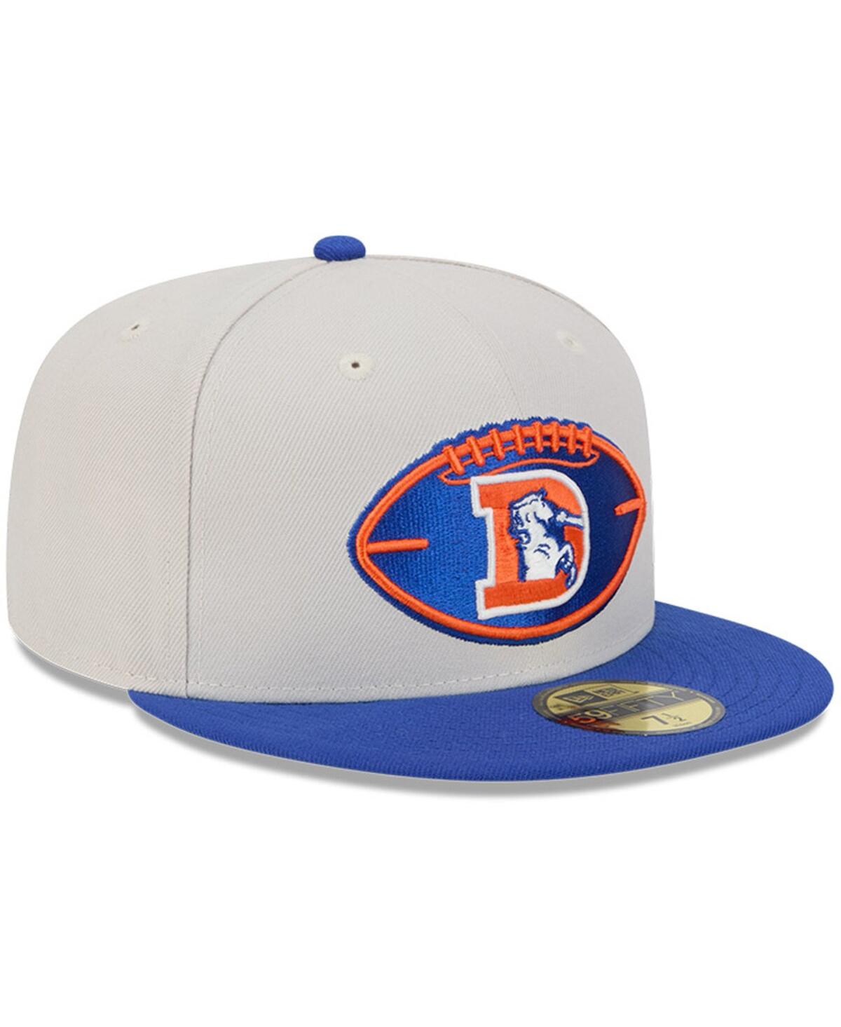 New Era Men'sRoyal Denver Broncos 2024 Sideline Historic 59FIFTY Fitted Hat - Stone, Royal