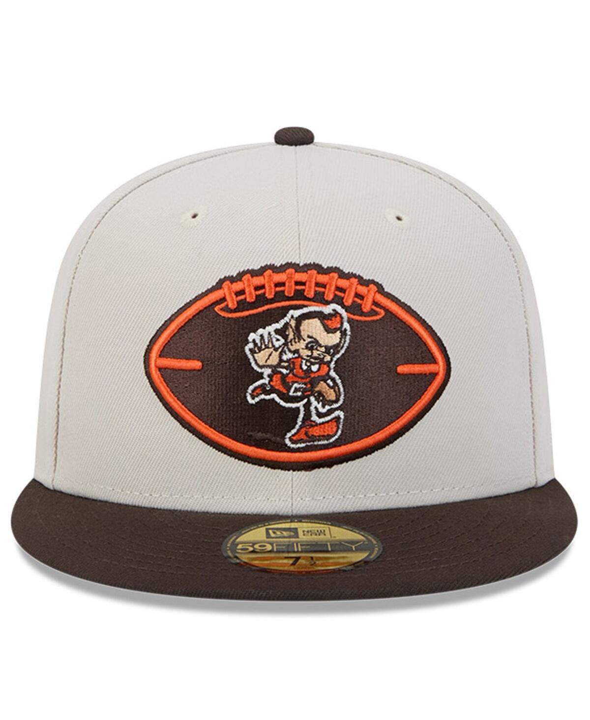 New Era Men'sBrown Cleveland Browns 2024 Sideline Historic 59FIFTY Fitted Hat - Stone, Brown