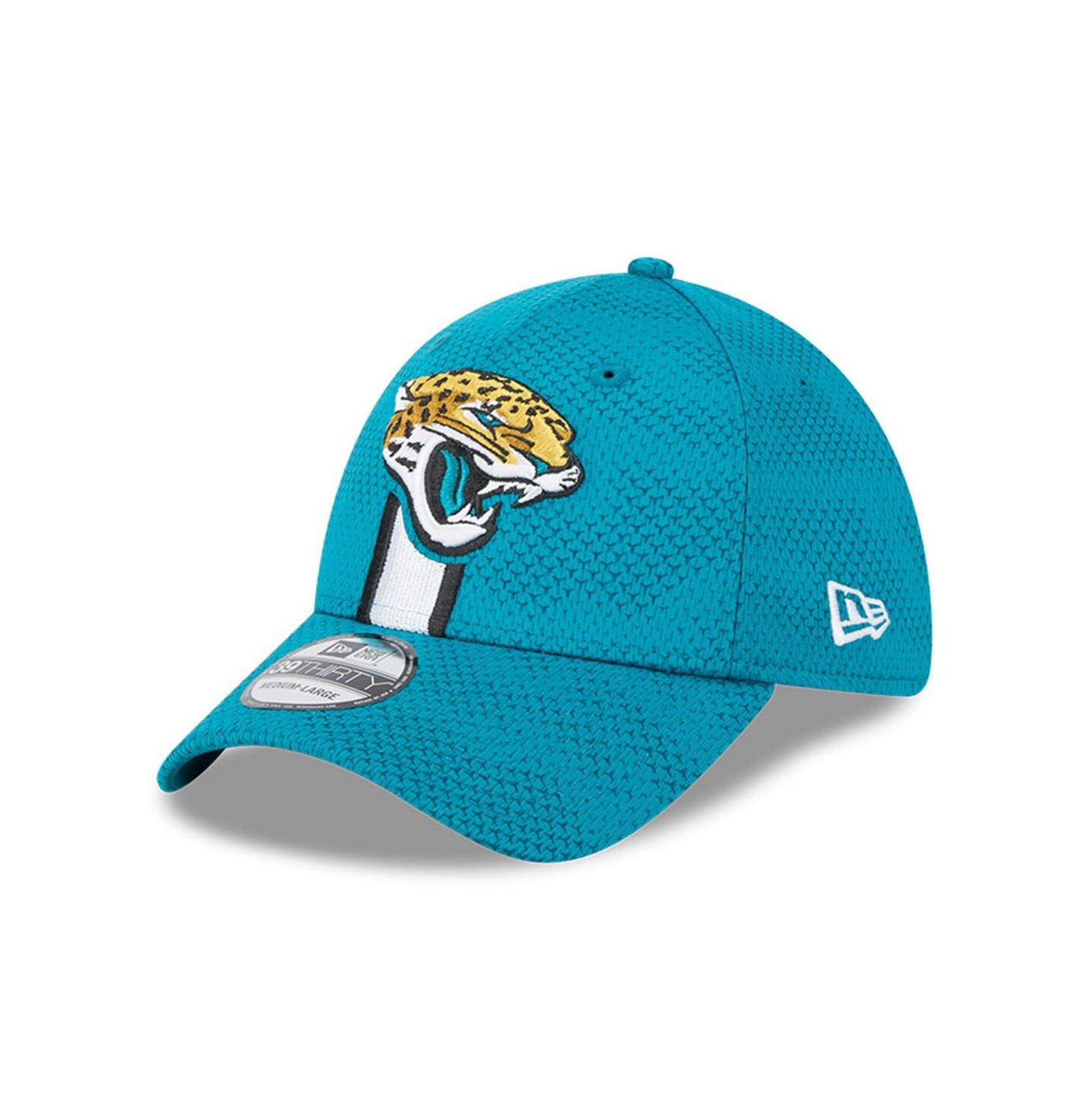 Мужская кепка New Era Teal Jacksonville Jaguars 2024 Sideline 39THIRTY Flex Hat — фото 1
