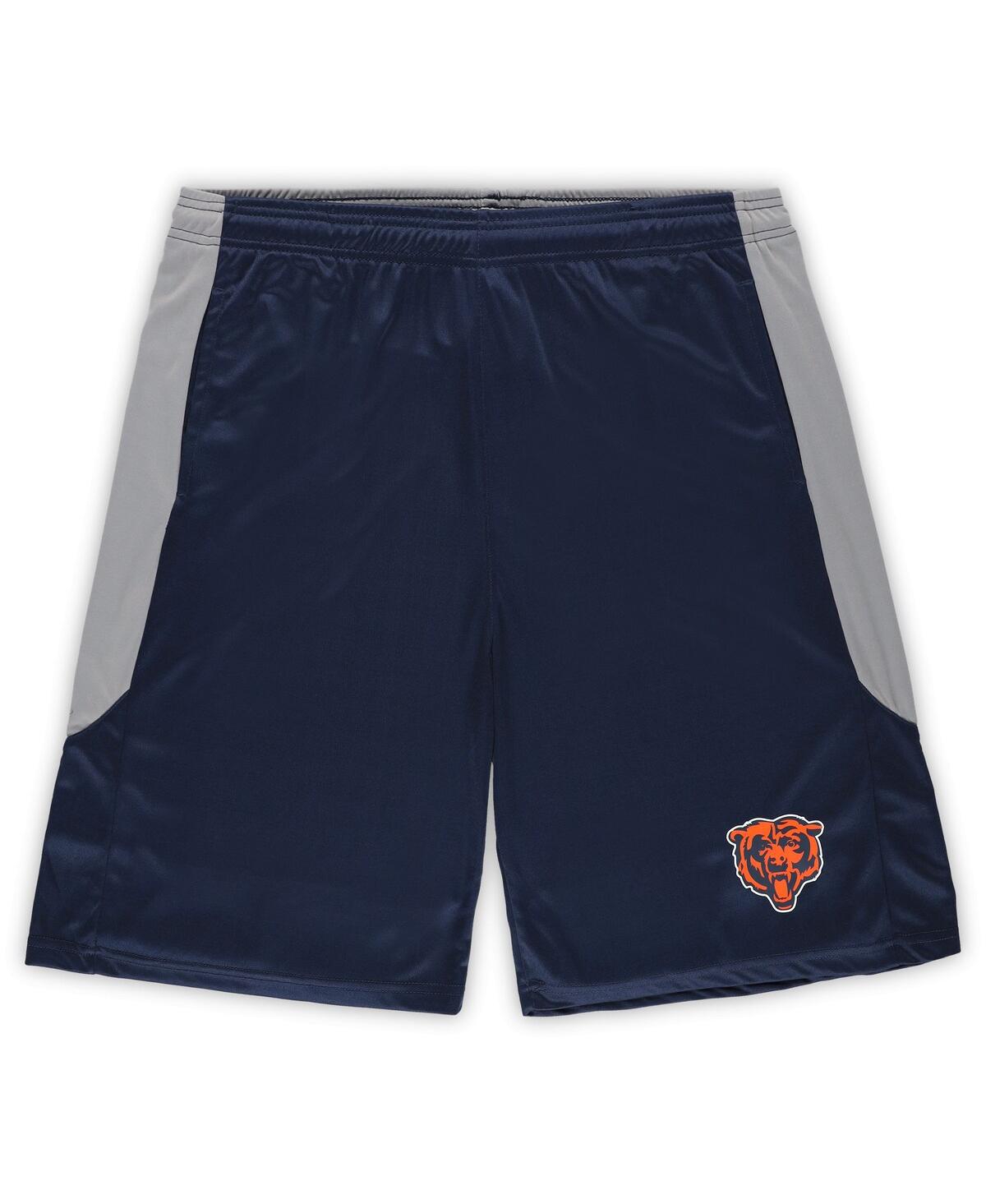 Fanatics Men'sChicago Bears Big Tall Team Logo Shorts - Navy, Silver