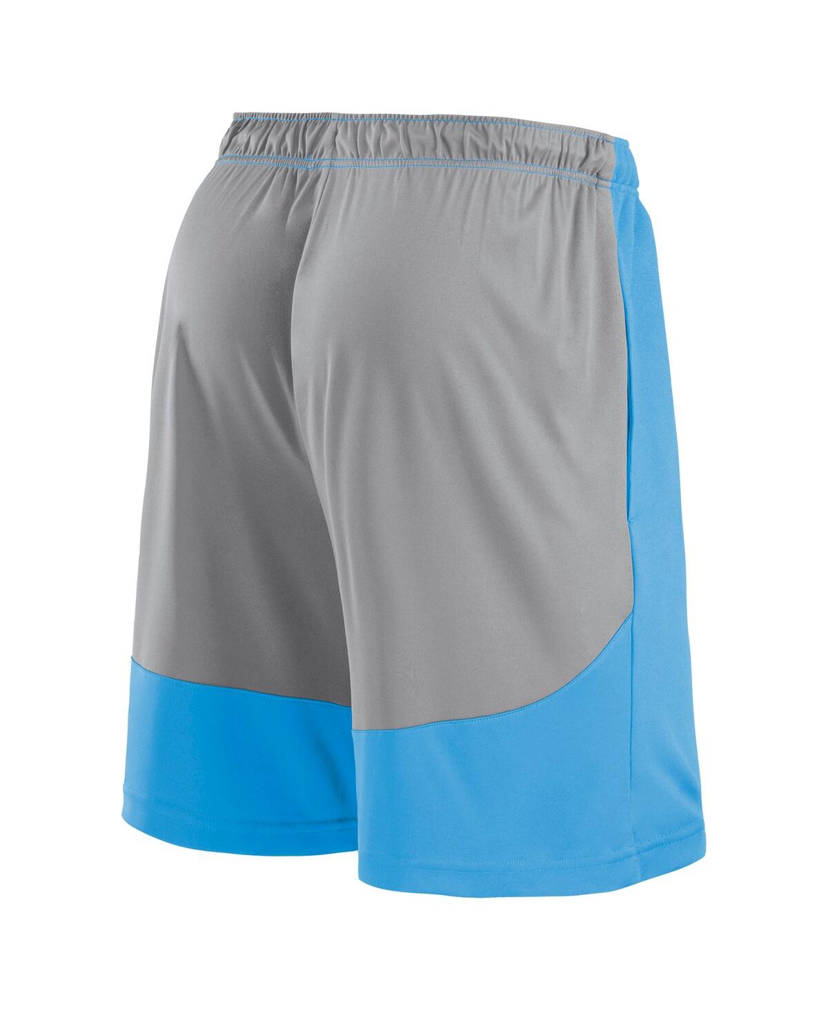 Fanatics Men's Blue Carolina Panthers Big Tall Team Logo Shorts In Blue,silver