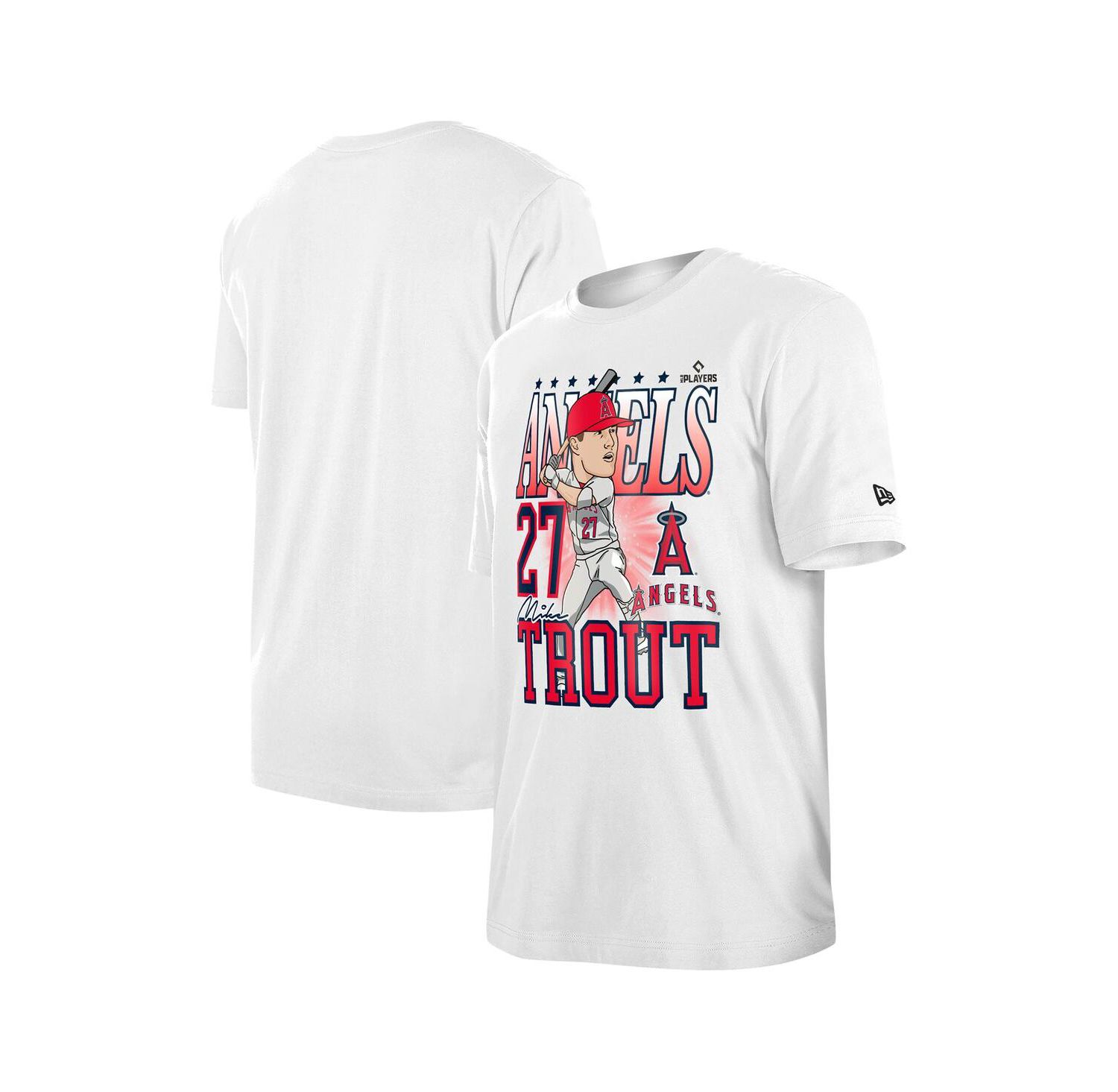 Men's Mike Trout White Los Angeles Angels Caricature T-Shirt