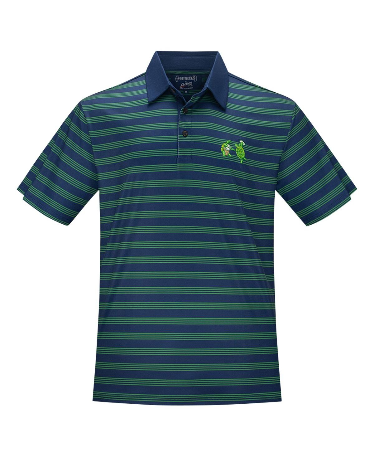Section 119 Men'sThe Grateful Dead Turtles All-Over Stripes Polo - Green