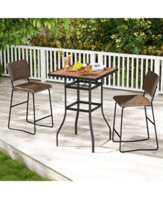 27.5 Inches Patio Bar Table for Garden Backyard Poolside