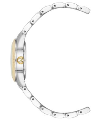 Women's Quartz Casual Coin Edge Two-Tone Alloy Metal Watch, 26mm