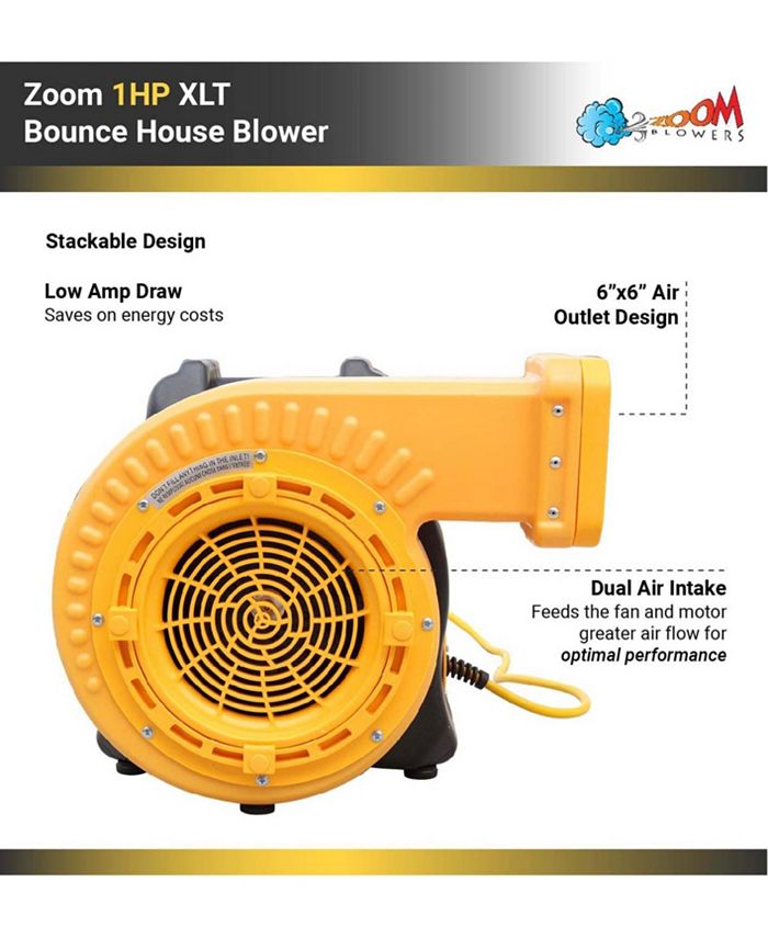 Zoom Blowers 2 HP XLT Inflatable Bounce House Blower, Energy Efficient ...