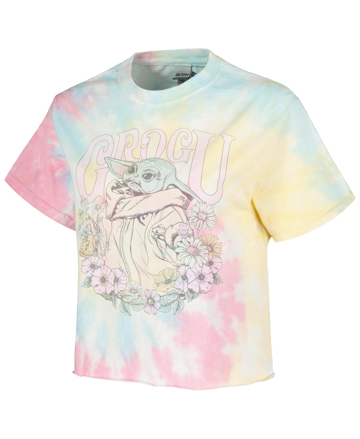 Mad Engine Men's And Women's Blue The Mandalorian Springtime For Baby Yoda Tie-dye T-shirt In Blue