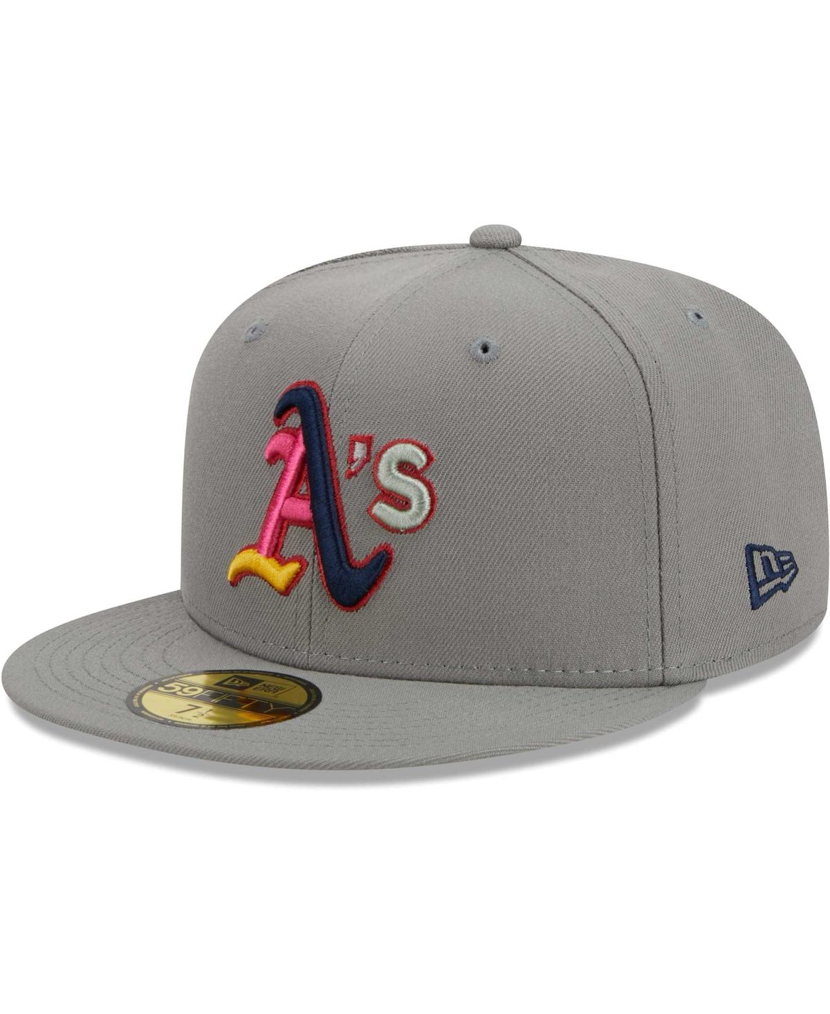 NEW ERA MEN'S GRAY OAKLAND ATHLETICS COLOR PACK 59FIFTY FITTED HAT 