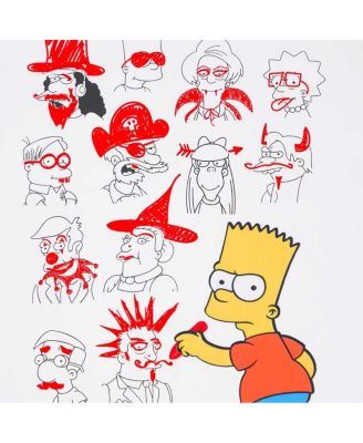 Big Boys and Girls White The Simpsons School Doodles T-Shirt