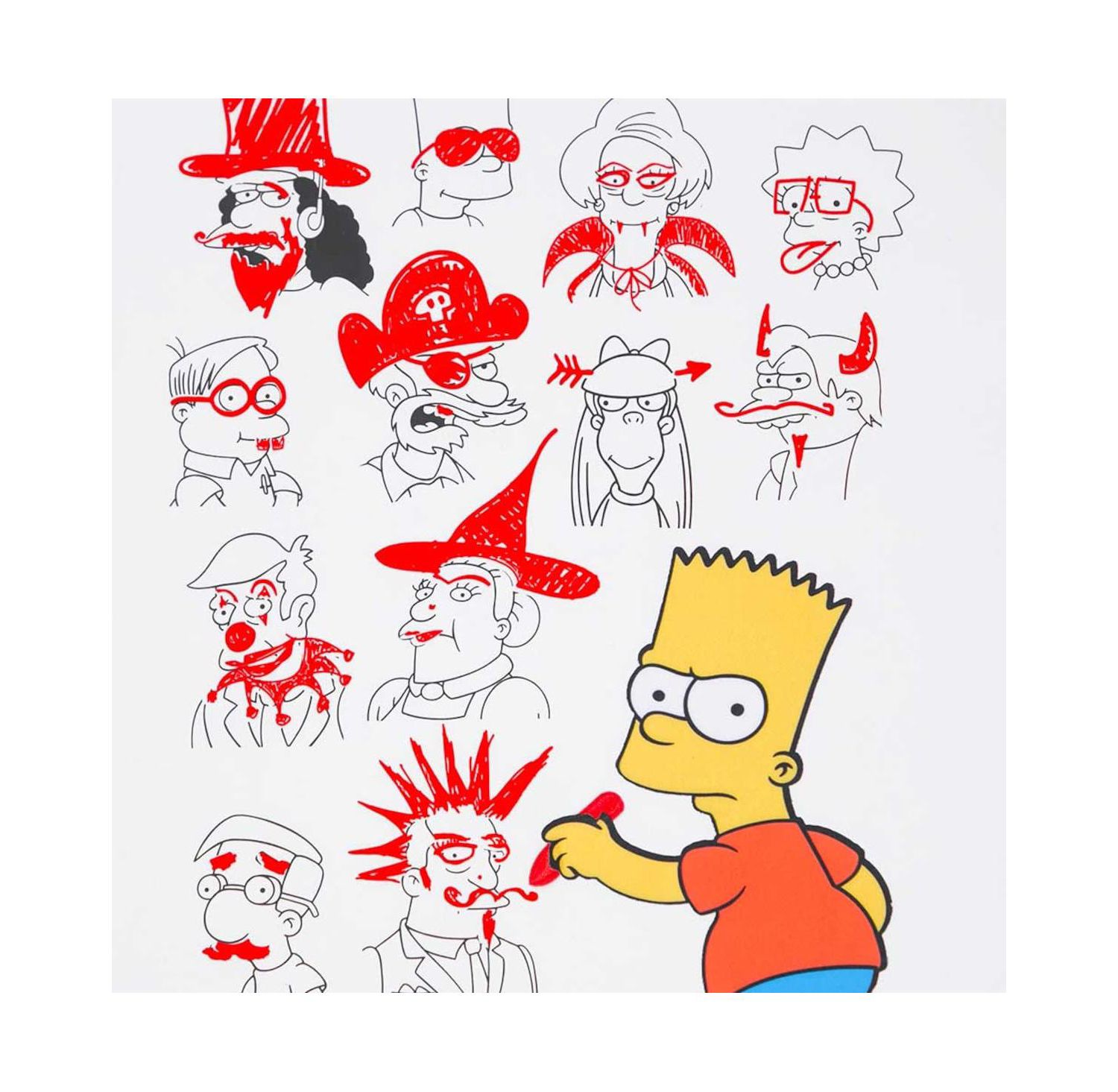 Big Boys and Girls White The Simpsons School Doodles T-Shirt