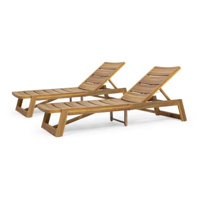 Streamdale Acacia Wood Chaise Lounge Set (Set Of 2)