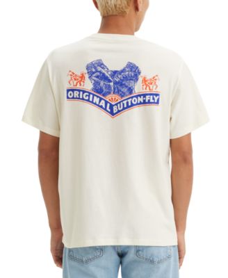 Levi's - Men's Relaxed Fit Short Sleeve Crewneck Egret Graphic T-Shirt