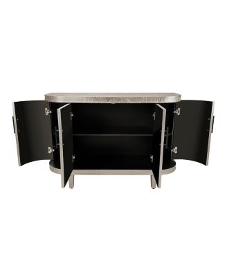 Simplie Fun Curved Sideboard Console Table with Adjustable Shelves