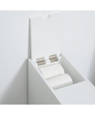 Wooden Narrow Modern Bathroom Furniture Cabinet, White