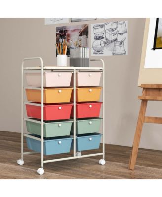 10-Drawer Storage Cart Utility Rolling Trolley Kitchen Organizer