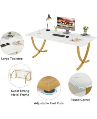 Executive Desk, 63” W x 31.5” D Large Office Desk, Modern Computer Desk Conference Table Meeting Room Table, Business Furniture