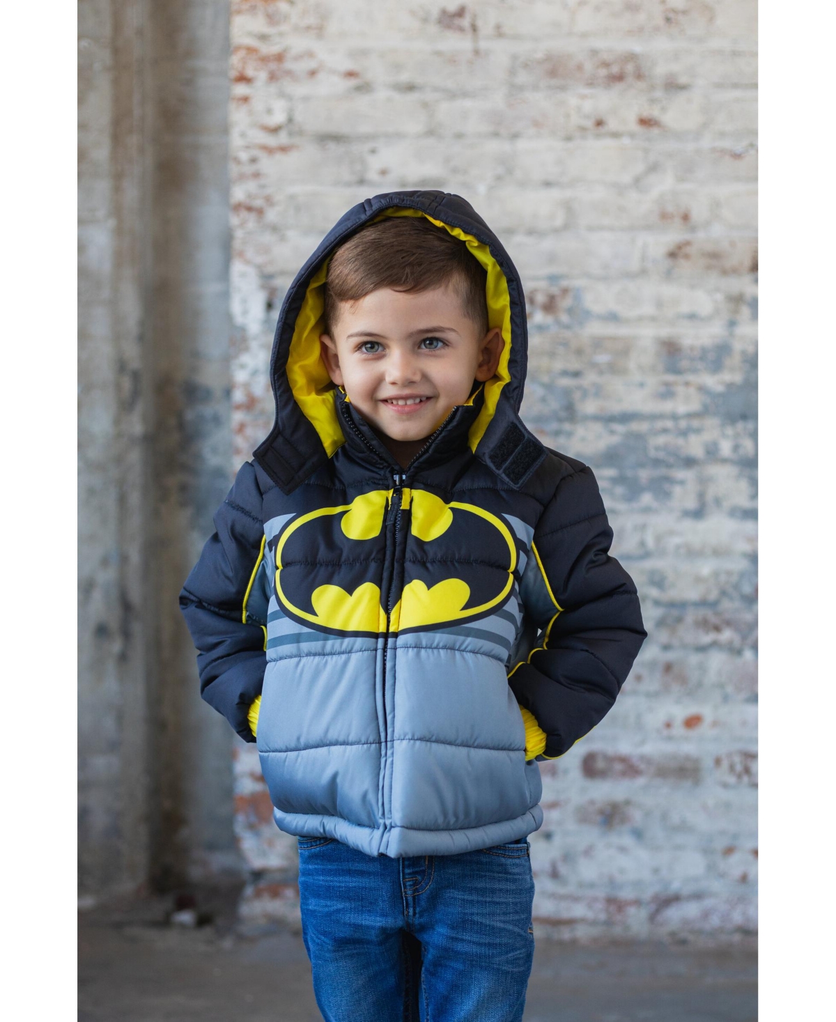 Dc Comics Toddler Boys Justice League Batman Zip Up Puffer Jacket to