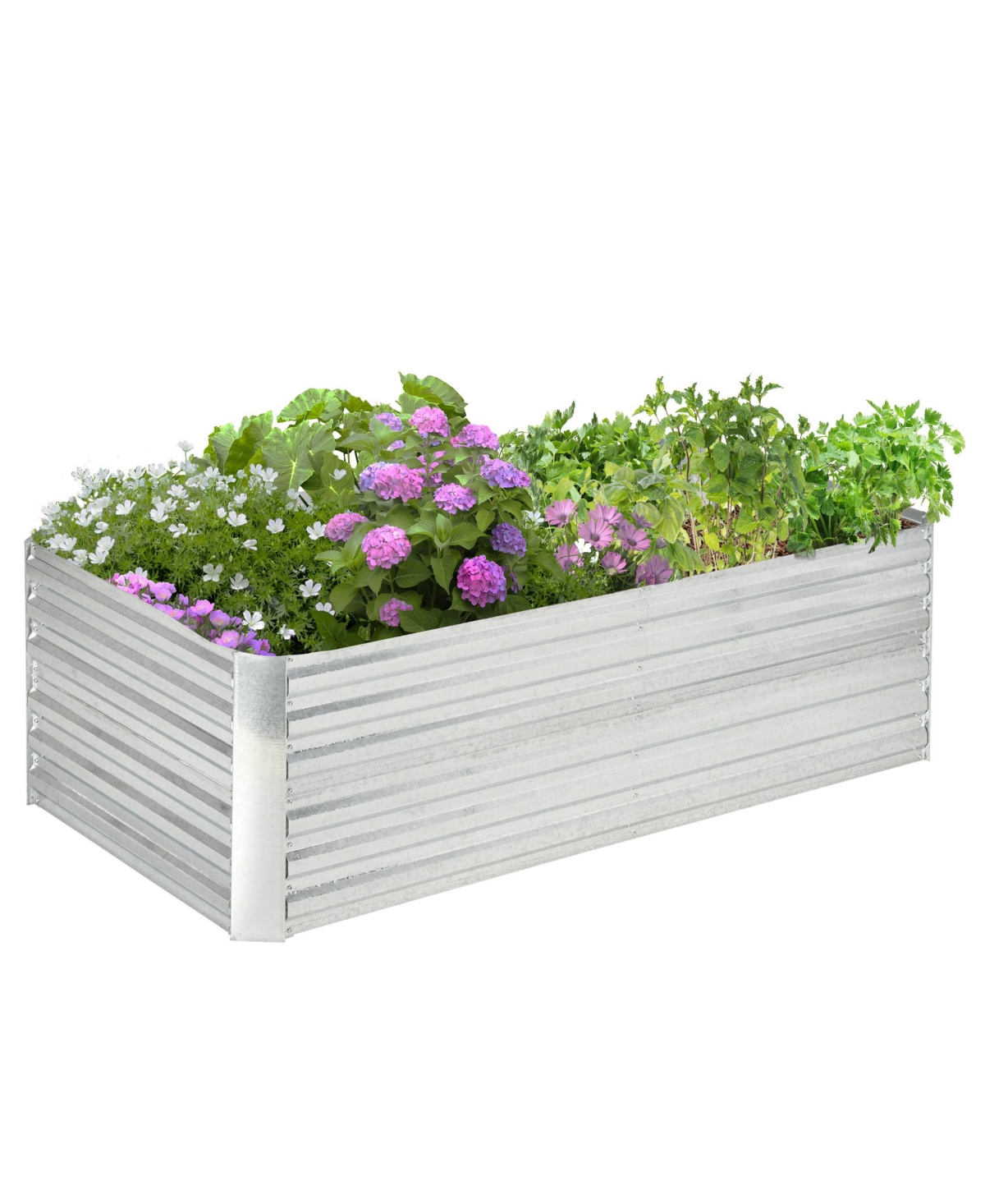 Streamdale Furniture Galvanized Raised Garden Bed Kit, 6' x 3' x 2'