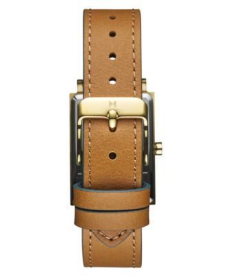 Women's Signature Square Brown Leather Watch 24mm