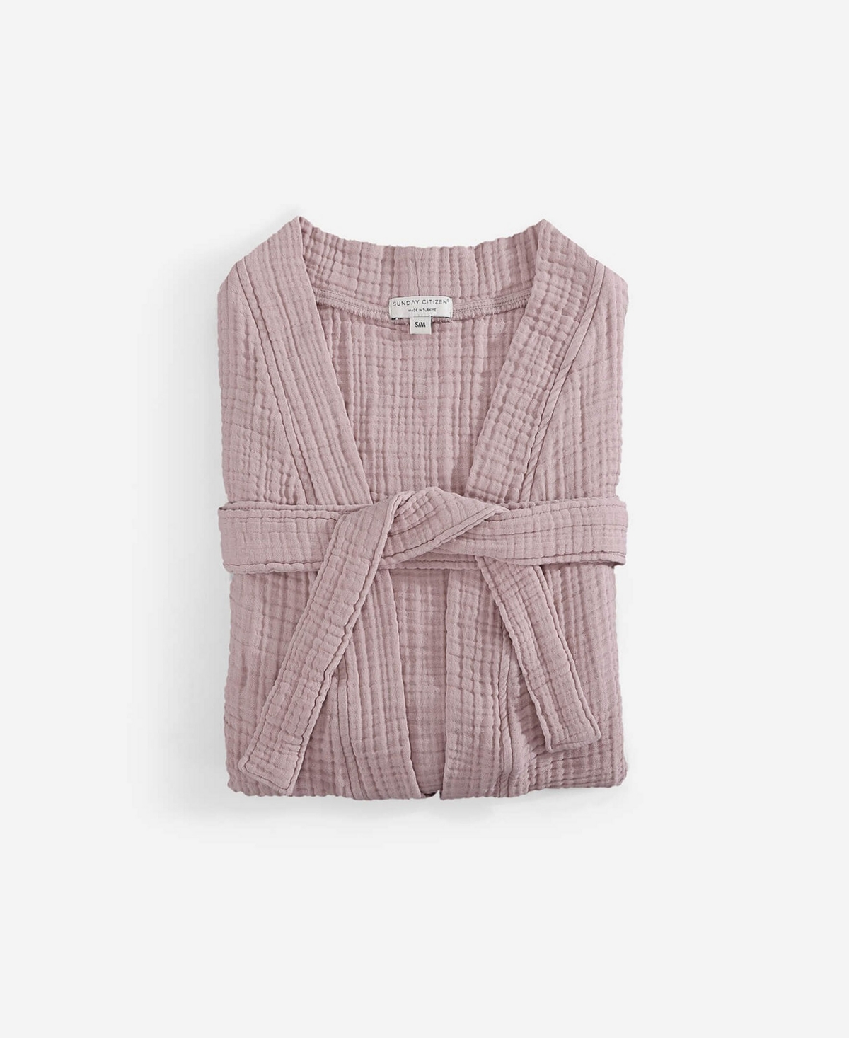 Sunday Citizen Muslin Cotton Kimono Bath Robe In Rusty Rose