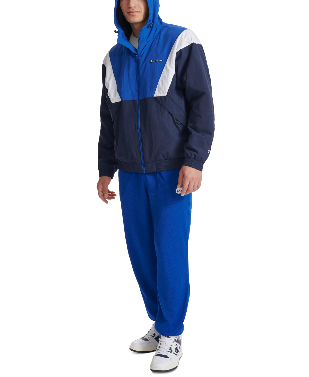 Champion Men's Retro Taslon Color Block Performance Hooded Jacket