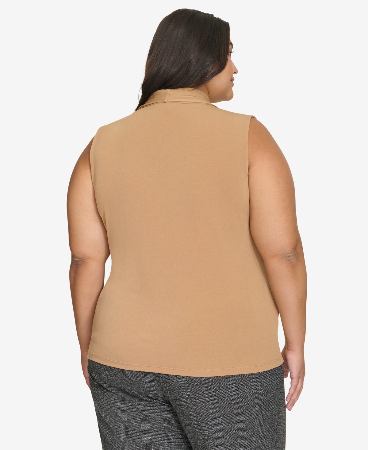 Calvin Klein Plus Size Gathered-Shoulder Sleeveless Top