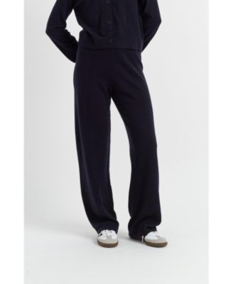Women's Wool & Cashmere Wide Leg Track Pant