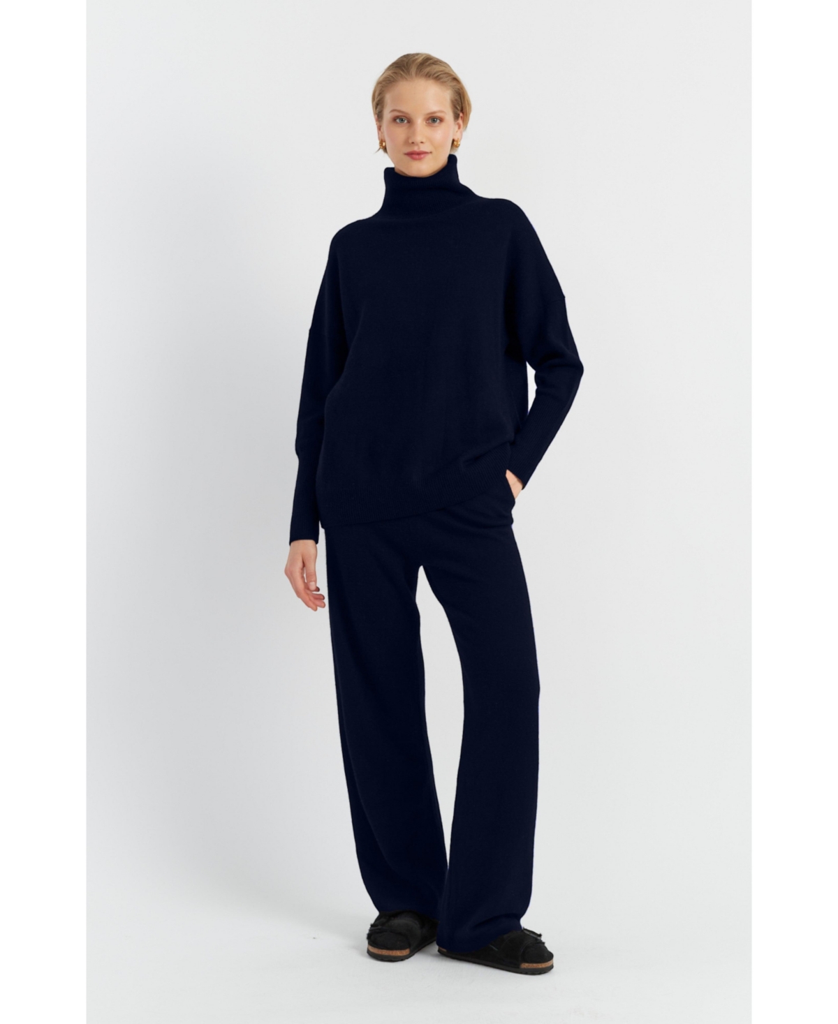 Chinti & Parker Women's Pure Cashmere Roll Neck Sweater - Navy