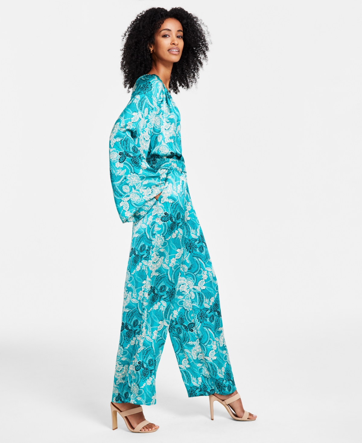 Vince Camuto Women's Printed High-Rise Wide-Leg Pants