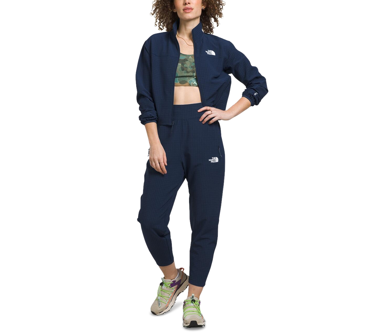 The North Face Women's Tekware Grid-Print Pull-On Pants - Summit Navy-NPF