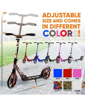 Lightweight and Foldable Kick Scooter - Adjustable Scooter for Teens and Adult, Alloy Deck with High Impact Wheels (Real Tree)