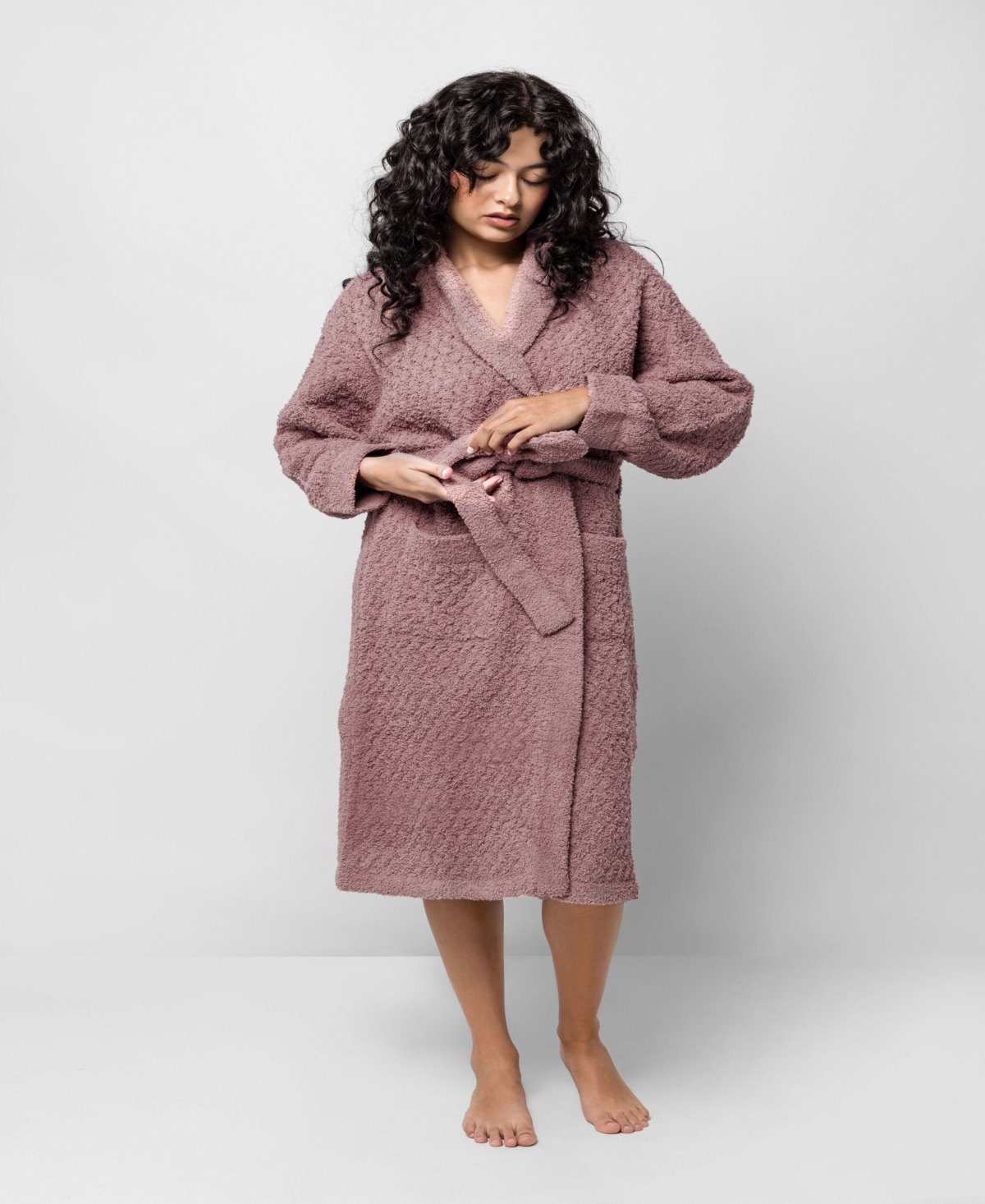 Sunday Citizen Snug Waffle Robe In Rose