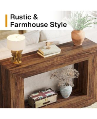 Farmhouse Console Table, 47 Inches Entryway Console Table with Storage, Industrial Hallway Accent Table for Living Room, Entrance