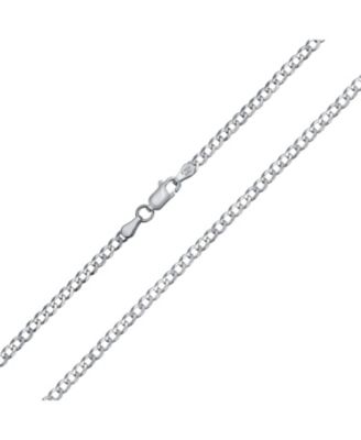 Solid 3mm Sterling Silver Miami Cuban Curb Chain Necklace