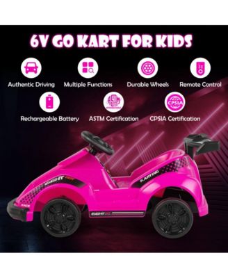 6V Kids Ride On Go Cart with Remote Control and Safety Belt-Red