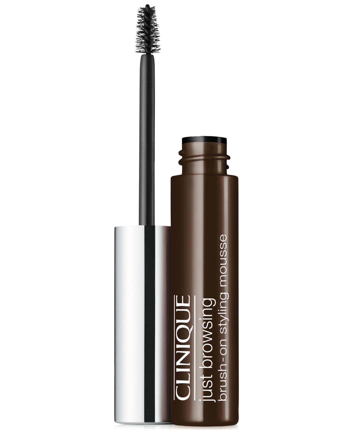 Shop Clinique Just Browsing Brush-on Styling Mousse Brow Tint, 0.07 oz In Brown,black