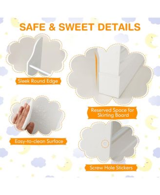 4-Tier Kids Bookshelf Toy Storage Bookcase Rack Wall w/ Anti-toppling Kits Grey