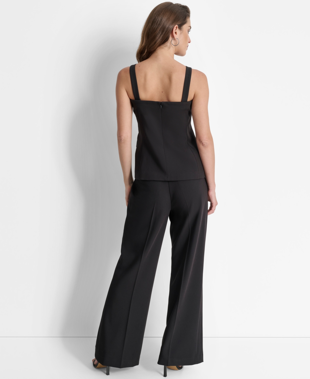 Dkny Women's Notch-Neck Bustier Sleeveless Zip-Back Top
