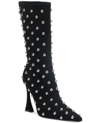 Fancy U Mid Shaft Studded Dress Booties