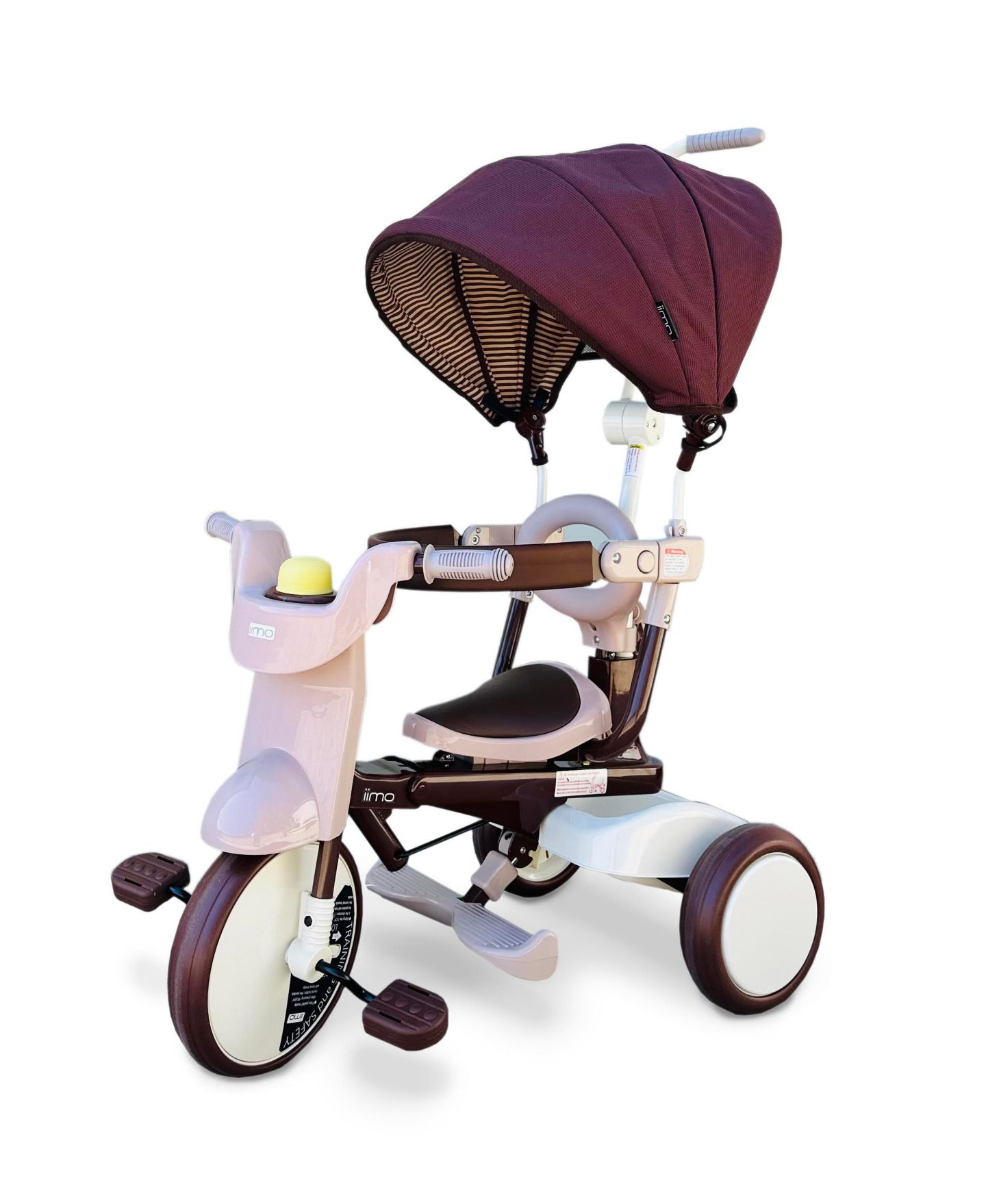 Детская игрушка IIMO Type SS 3-in-1 Folding Tricycle with Push Handle, от 1 года, цвет: Коричневый — фото 1