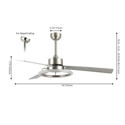 Remy 52" 1-Light Modern Industrial Iron/Acrylic Integrated LED Ceiling Fan