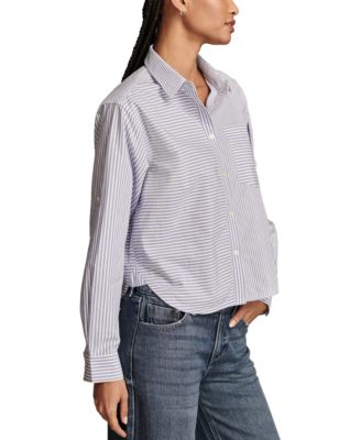 Women's Striped Cropped Shirt