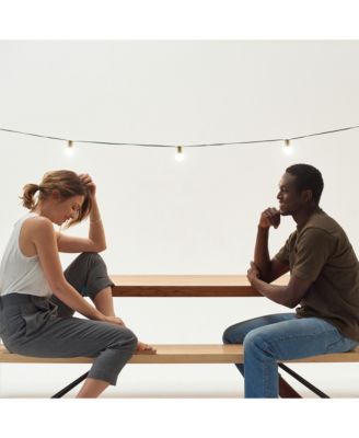 Glow Globe 28 ft Weatherproof LED Outdoor Plug-In String Lights with Brass Hardware